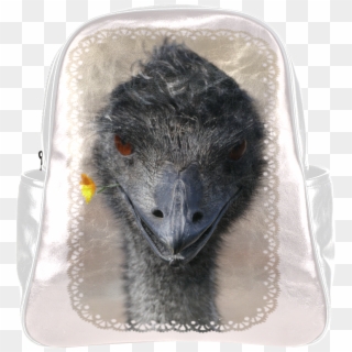 Happy Emu With Yellow Flower Multi-pockets Backpack - Messenger Bag, HD Png Download
