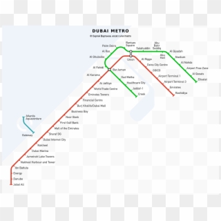 Dubai Metro Map English, HD Png Download
