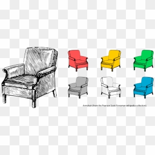 This Free Icons Png Design Of Stylised Armchair - Single Sofa Clip Art, Transparent Png