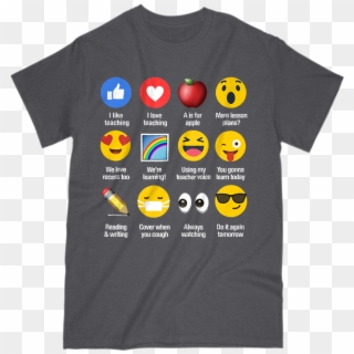I Like Love Teaching Emoji Emoticon Sayings Graphic - T-shirt, HD Png Download