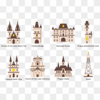 Prague Icons Vector - Castle, HD Png Download