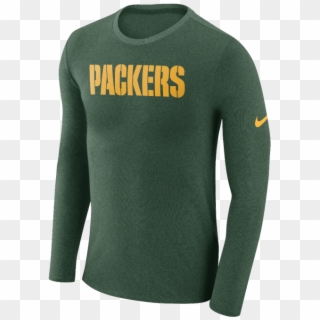 Green Bay Packers Marled Wordmark Long Sleeve - Long-sleeved T-shirt, HD Png Download