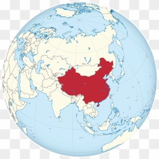 Filechina On The Globe All Claims Hatched Asia - China Map, HD Png Download