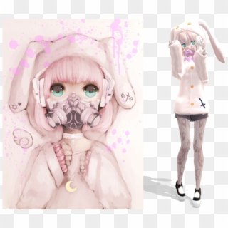 Goth Pastel Dibujo & En 3d - Pastel Anime Bunny Girl, HD Png Download