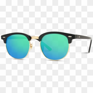 Theo Half Frame Polarized Lens Horn Rimmed Sunglasses - Ray Ban Clubmaster, HD Png Download