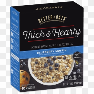 Better Oats Thick & Hearty Blueberry Muffin Instant - Better Oats Oatmeal, HD Png Download