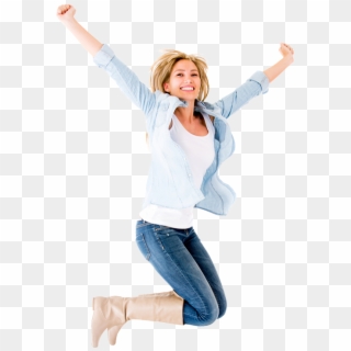 Happy Person Jumping Png - Happy Woman Transparent Background, Png Download