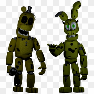 Withered Golden Freddy/fredbear And Withered Spring - Fnaf Withered Spring Bonnie, HD Png Download