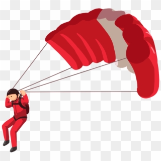 Parachute Transparent Image - Cartoon Parachute Transparent, HD Png Download