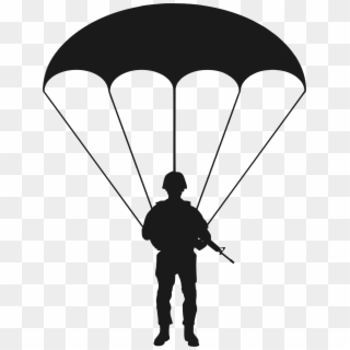 Clip Transparent Download Parachute Clipart - Paratrooper Silhouette, HD Png Download