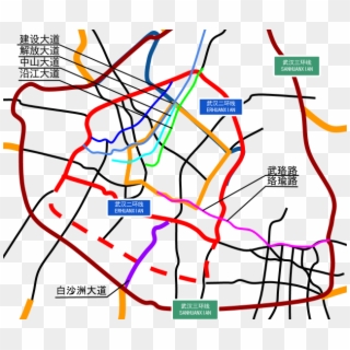 Wuhan Inner Ring Road Network - Road Network, HD Png Download