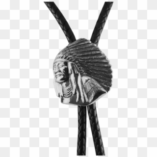 Sterling Silver Indian Profile Bolo - Monochrome, HD Png Download