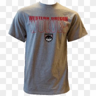 Gray Western Oregon Wolves Tee - Active Shirt, HD Png Download