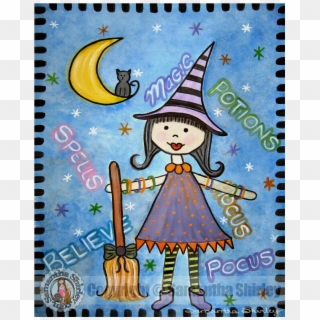 Hocus Pocus Halloween Witchy Magic Girls Kids Wall - Cartoon, HD Png Download