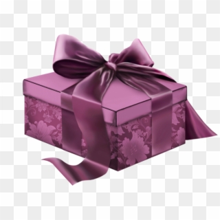 #gift #box #giftbox #purple #ribbon #bow #christmas - Purple Christmas Present Clipart Transparent Background, HD Png Download