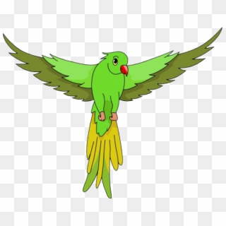Green Parrot Flying Clipart, HD Png Download