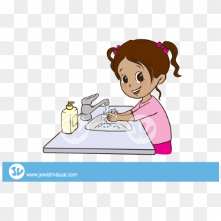 Hands Step Png Ile - Clipart Girl Washing Hands, Transparent Png
