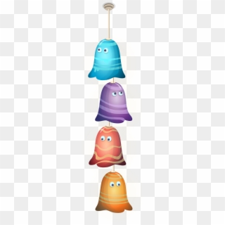 Cartoon Colorful Bell Form Hanging Lamps - Lampu Gantung Cartoon Png, Transparent Png