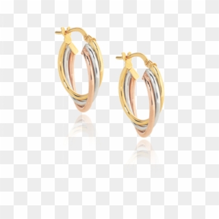 Tri-colour Hoop Oval Earrings - Earrings, HD Png Download