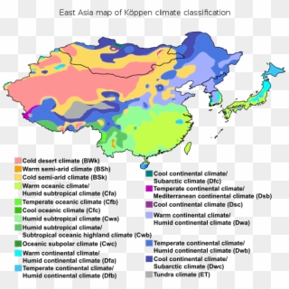 East Asia Map Of Köppen Climate Classification - Climate Types Of China, HD Png Download