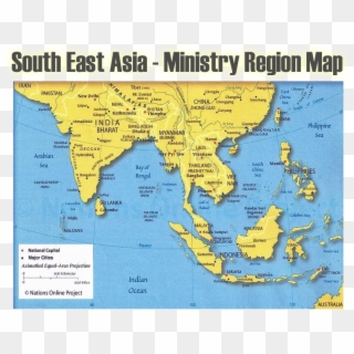 Se Asia Region Map - India And South East Asia Map, HD Png Download