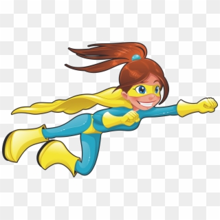 Flying Superhero Png - Girl Super Hero Cartoon, Transparent Png