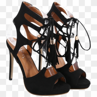 New Exclusive Zaful Women Black Shoes Suede With Tassels - Basic Pump, HD Png Download