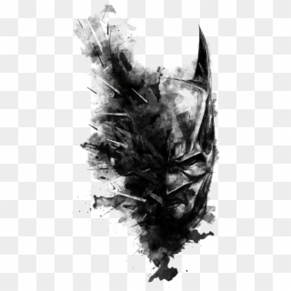 Batman Transparent Image - Black And White Batman Painting, HD Png Download