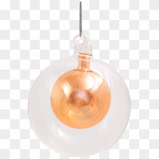 Christmas Balls Clear/gold M - Incandescent Light Bulb, HD Png Download