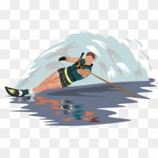Water Skiing Slalom Skier Athlete Ski Skiing - Water Skiing Clip Art, HD Png Download