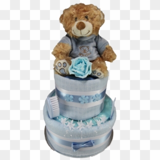 Baby Boy Two Tier Nappy Cake With Cute 'it's A Boy' - Cake Decorating, HD Png Download