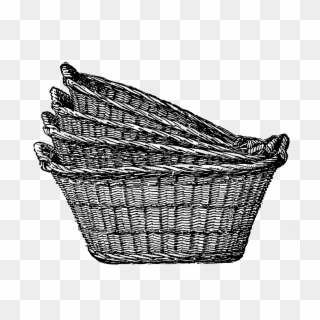 Laundry Drawing Hanged Clothes - Laundry Basket Png Drawing, Transparent Png