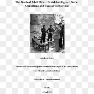Pdf - Remains Of Adolf Hitler A Biomedical Analysis, HD Png Download