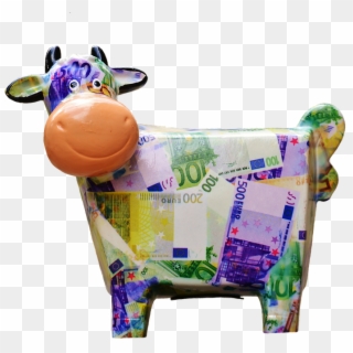 Cow Save Money Piggy Bank Funny Ceramic Bank Note - Euro, HD Png Download