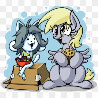 Temmie And Derpy By Studlyhorn-d9j205x - Derpy Hooves, HD Png Download