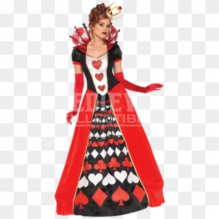 Womens Deluxe Queen Of Hearts Costume - Queen Of Hearts Costume, HD Png Download