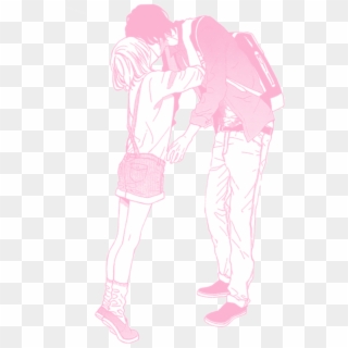 Pink Pastel Manga Anime Couple Love - Pink Anime Couple Transparent, HD Png Download