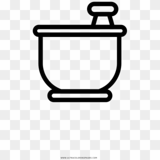 Mortar And Pestle Coloring Page - Line Art, HD Png Download