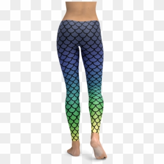 Mermaid Scales Leggings Yoga Pants, Blue Green Yellow - Leggings, HD Png Download