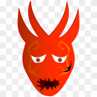 Devil Mask Monster Horns Lucifer Demon Hell - قناع أحمر Clipart, HD Png Download