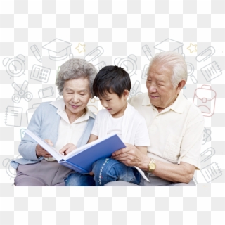 People Reading Png - Filipino Family With Grand Parents, Transparent Png