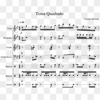 Tema Quadrado Sheet Music Composed By Claudio Miranda - Sheet Music, HD Png Download