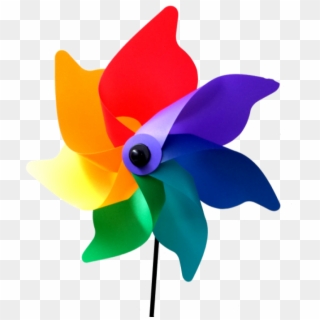 Image Of 8 Rainbow Poly Petal Spinner - Pinwheel, HD Png Download
