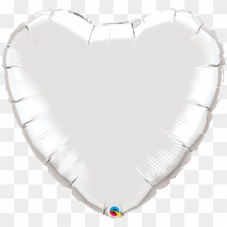 Silver Heart 18 Foil Balloon - Balloon, HD Png Download