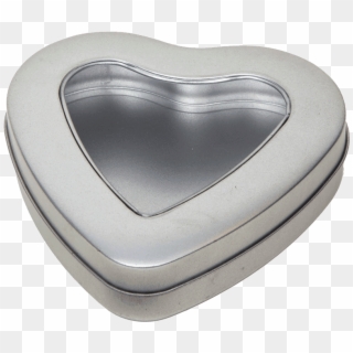 Silver Heart With Window - Heart Tin, HD Png Download