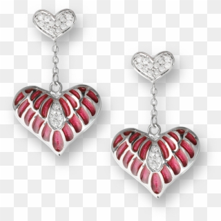 Silver Heart Png - Earrings, Transparent Png