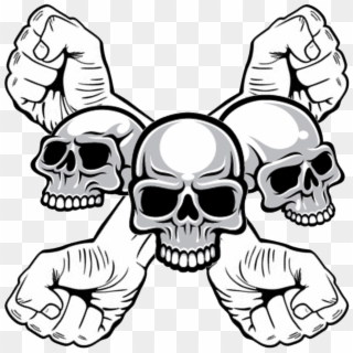 Fists Drawing Bones - Skull Mma, HD Png Download