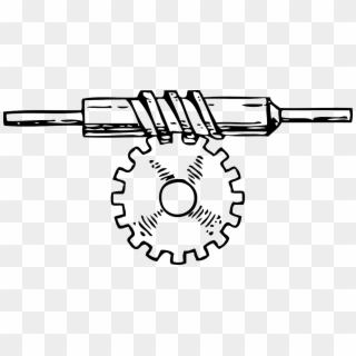 Horizontal Gears Mechanical - Worm And Worm Wheel Sketch, HD Png Download