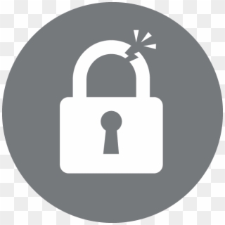 Identity Theft Icon With The Image Of Broken Lock In - Lock Circle Icon Png, Transparent Png