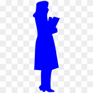 Student Lady Silhouette Woman - Silhueta Mulher Com Livros, HD Png Download